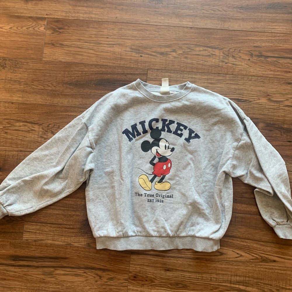 H&M Gray Disney Inspired Crewneck Sweatshirt (Mickey Mouse)